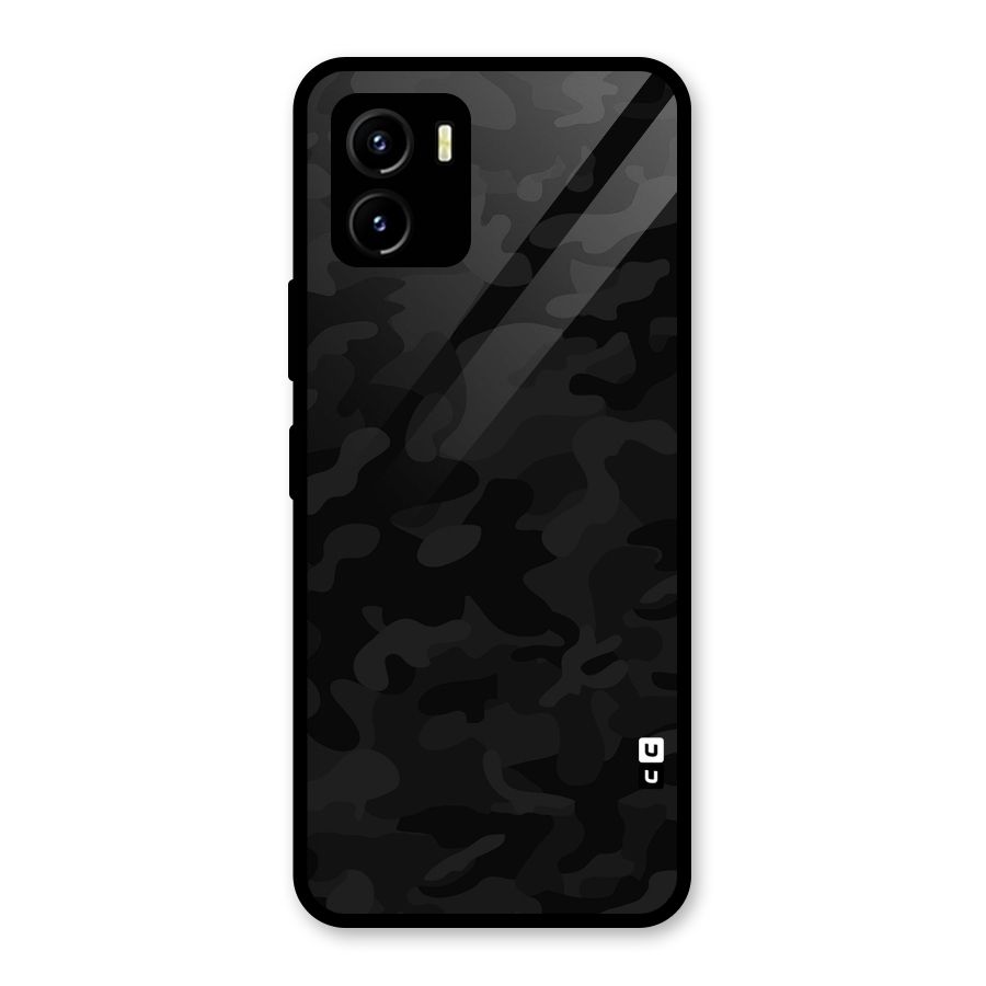 Black Camouflage Glass Back Case for Vivo Y15s