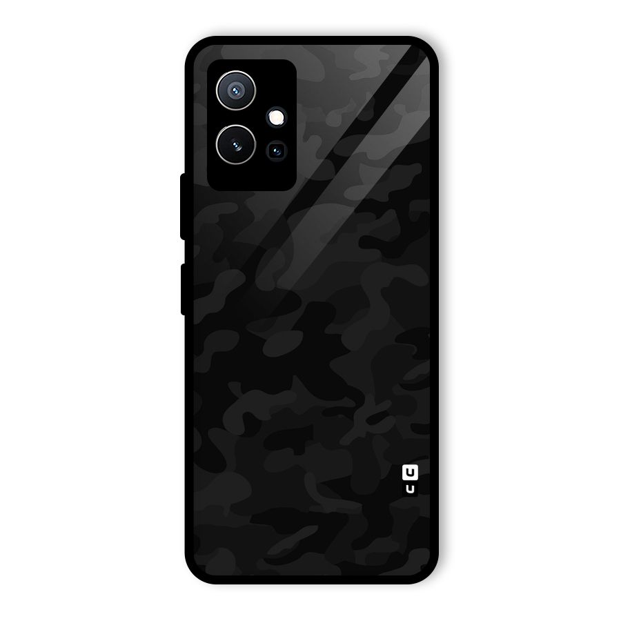 Black Camouflage Glass Back Case for Vivo Y75 5G