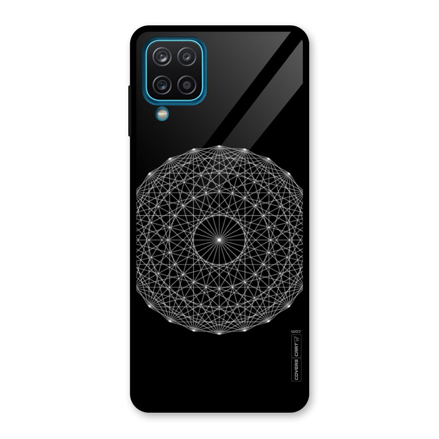 Black Clipart Glass Back Case for Galaxy A12