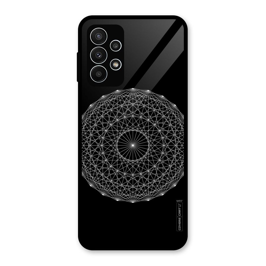 Black Clipart Glass Back Case for Galaxy A23