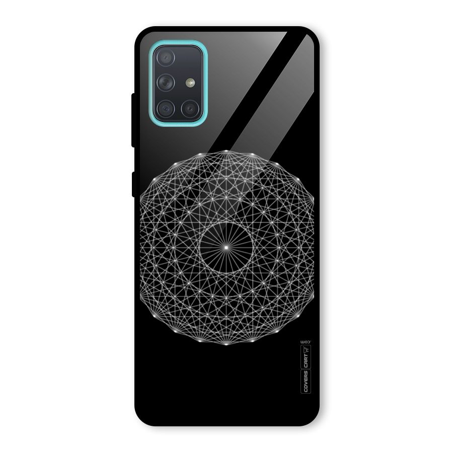 Black Clipart Glass Back Case for Galaxy A71