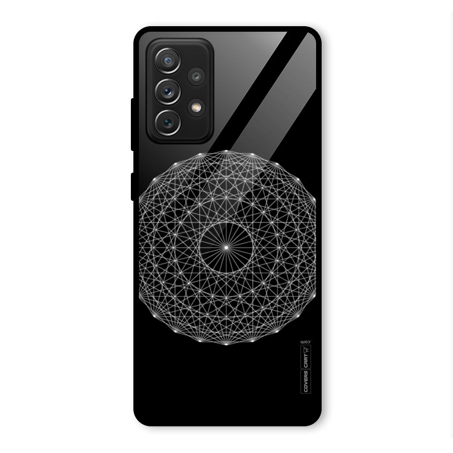 Black Clipart Glass Back Case for Galaxy A72