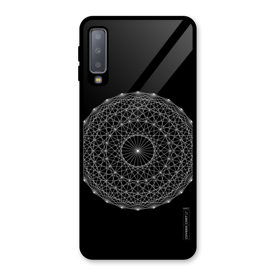 Black Clipart Glass Back Case for Galaxy A7 (2018)