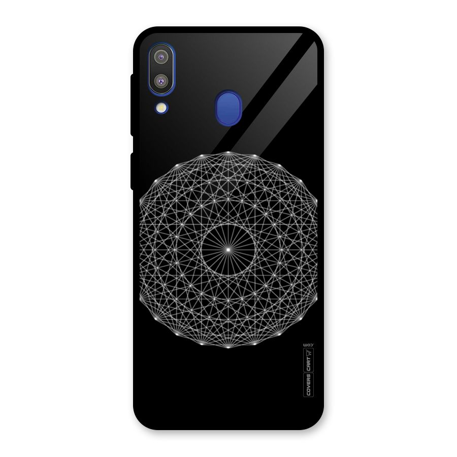 Black Clipart Glass Back Case for Galaxy M20