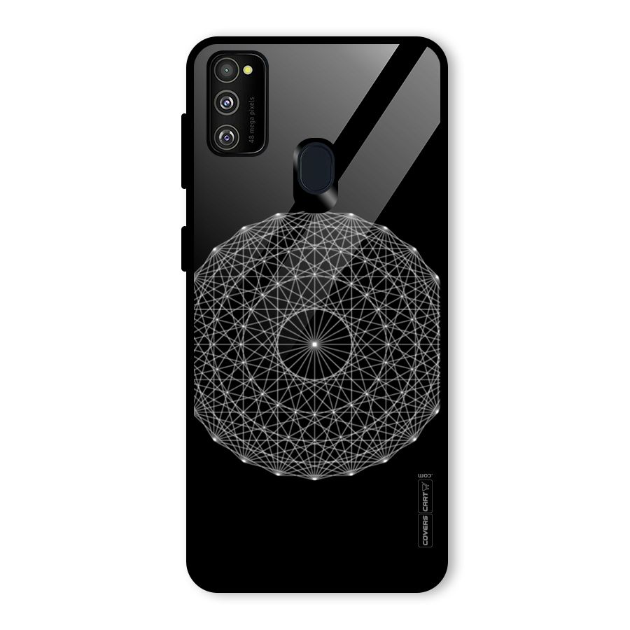 Black Clipart Glass Back Case for Galaxy M30s