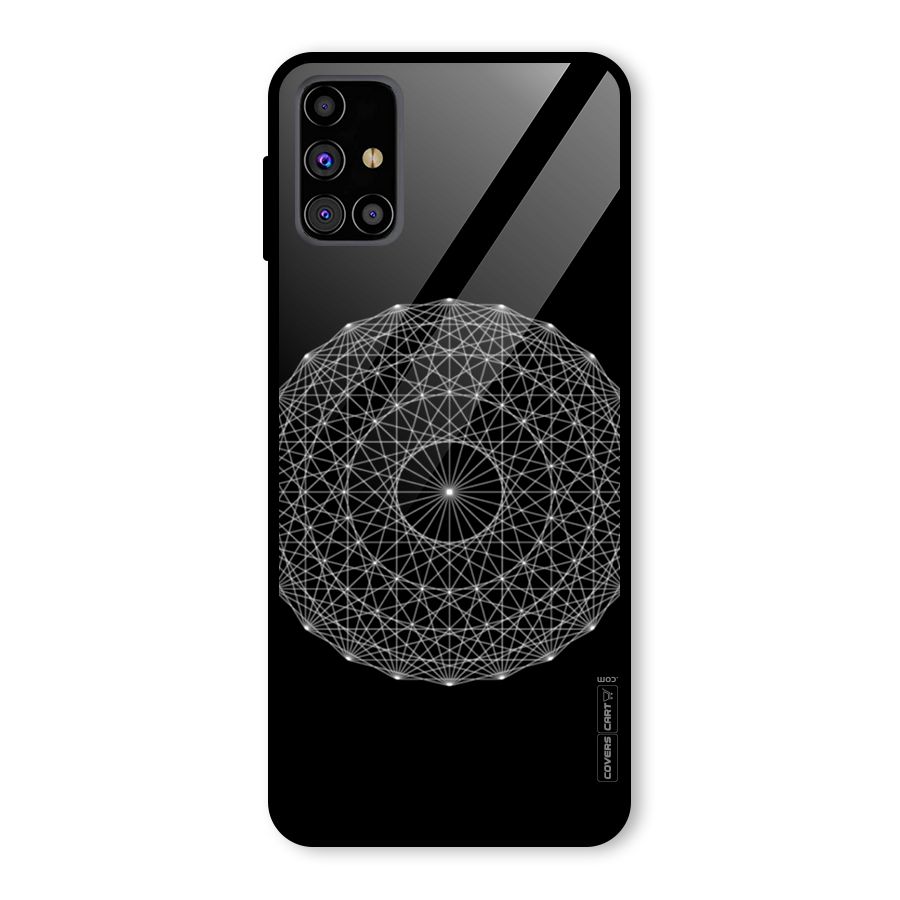 Black Clipart Glass Back Case for Galaxy M31s