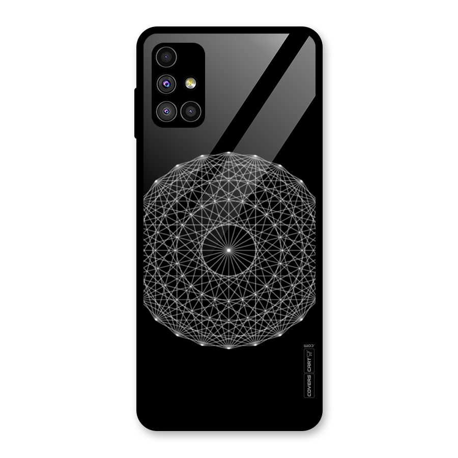 Black Clipart Glass Back Case for Galaxy M51