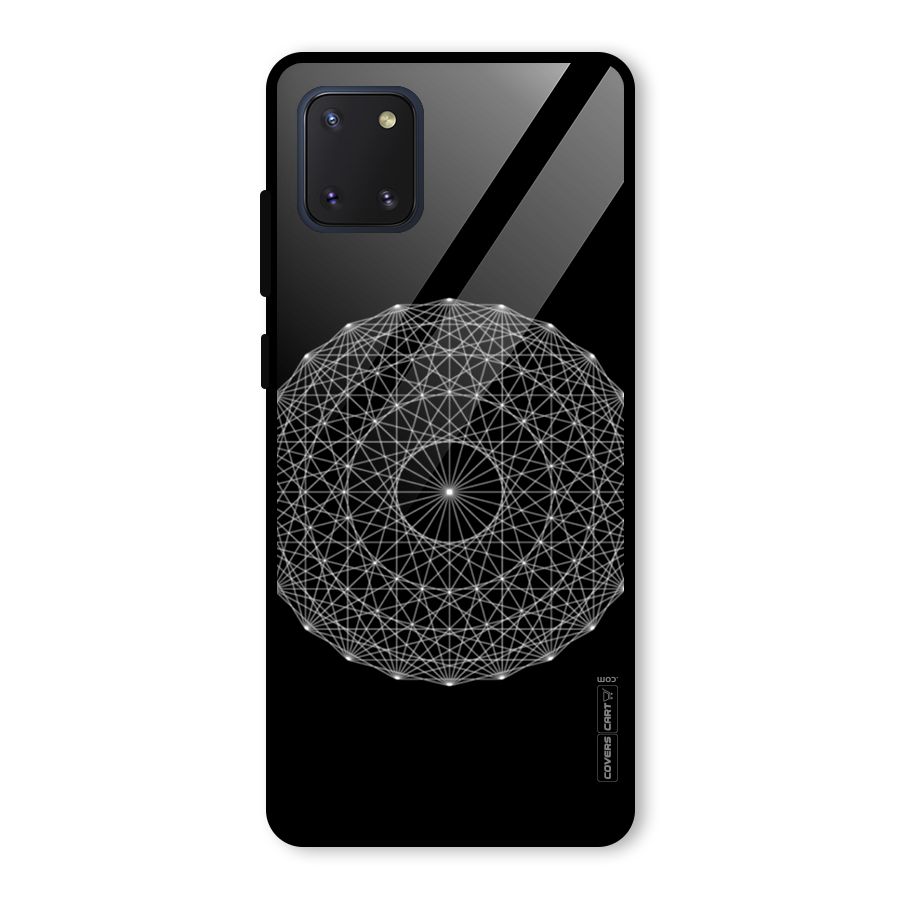 Black Clipart Glass Back Case for Galaxy Note 10 Lite