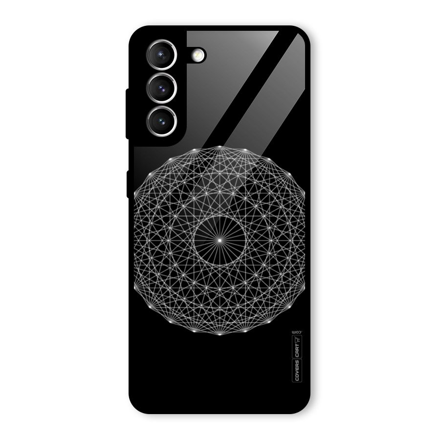 Black Clipart Glass Back Case for Galaxy S21 5G