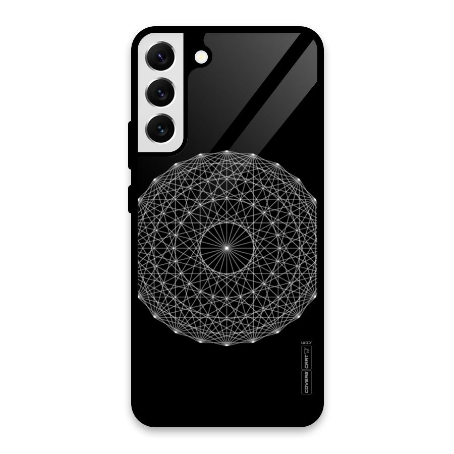 Black Clipart Glass Back Case for Galaxy S22 Plus 5G