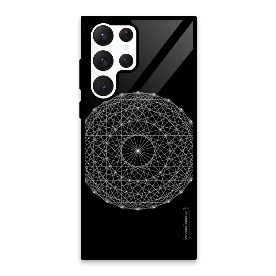Black Clipart Glass Back Case for Galaxy S22 Ultra 5G
