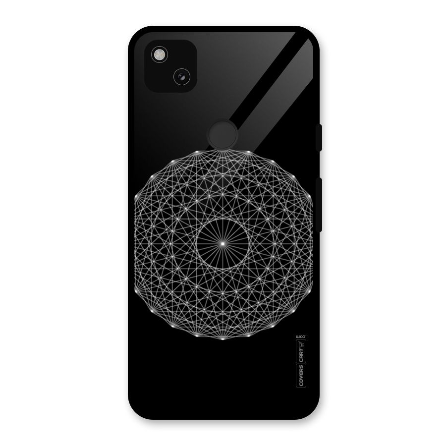 Black Clipart Glass Back Case for Google Pixel 4a