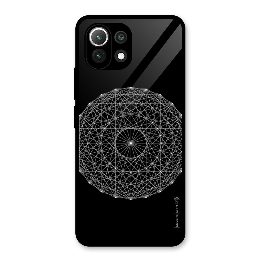Black Clipart Glass Back Case for Mi 11 Lite