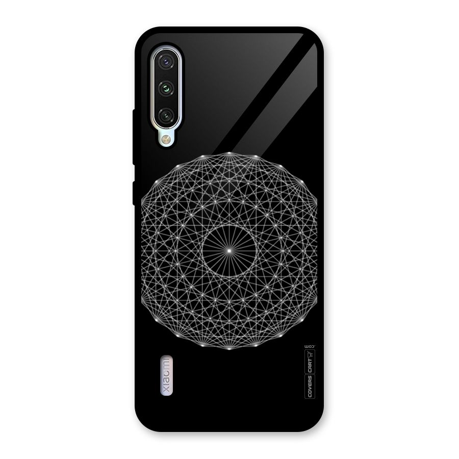 Black Clipart Glass Back Case for Mi A3
