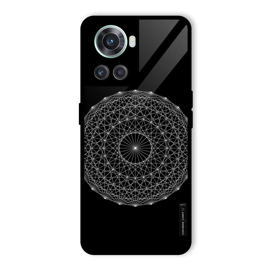 Black Clipart Glass Back Case for OnePlus 10R
