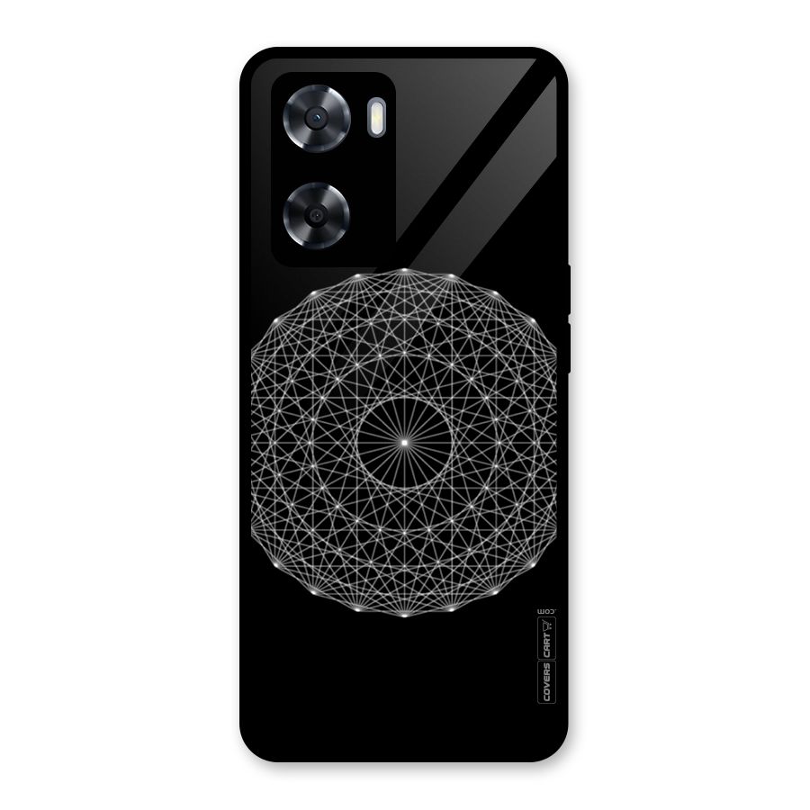 Black Clipart Glass Back Case for Oppo A57 2022