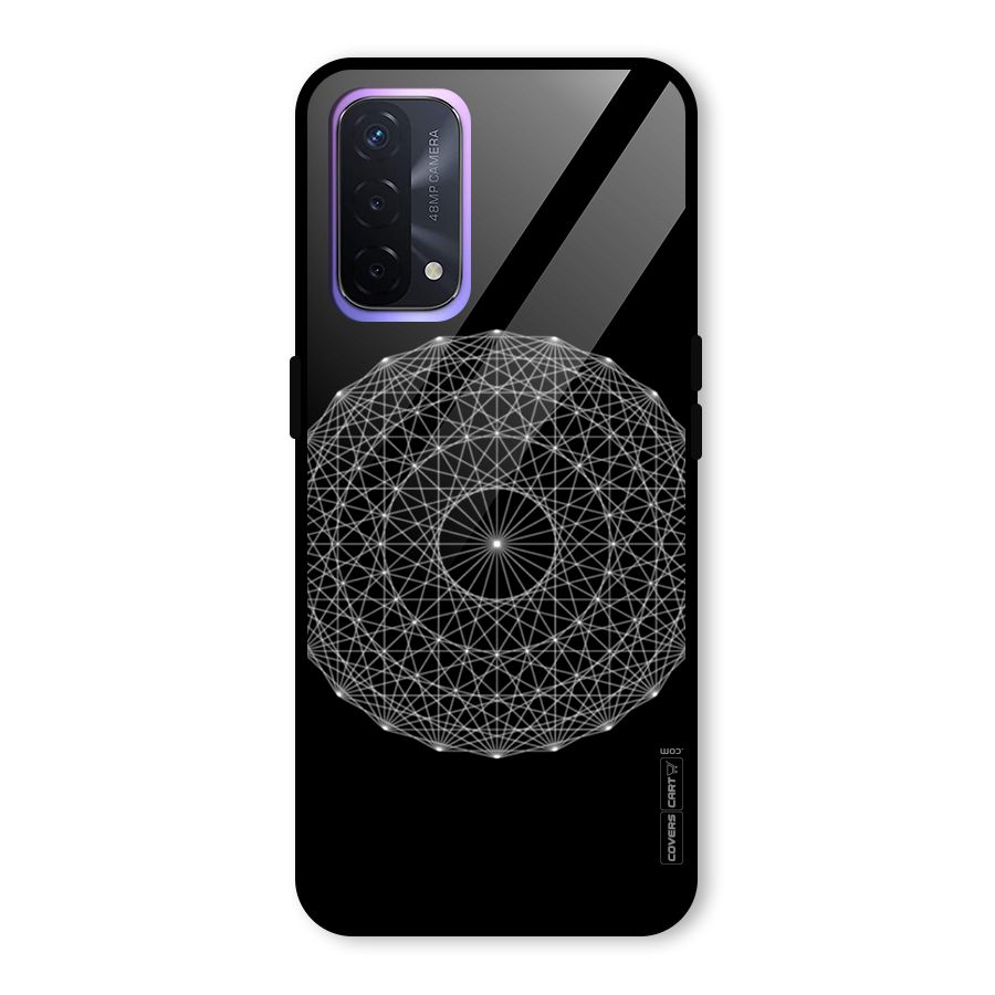 Black Clipart Glass Back Case for Oppo A74 5G