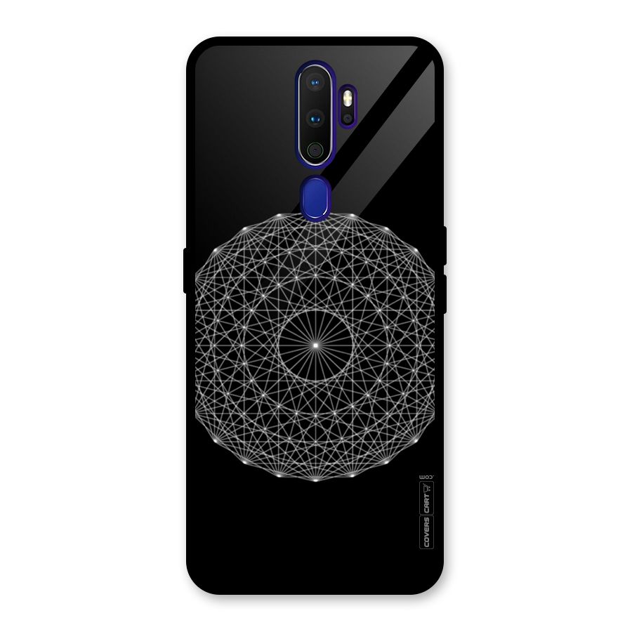 Black Clipart Glass Back Case for Oppo A9 (2020)