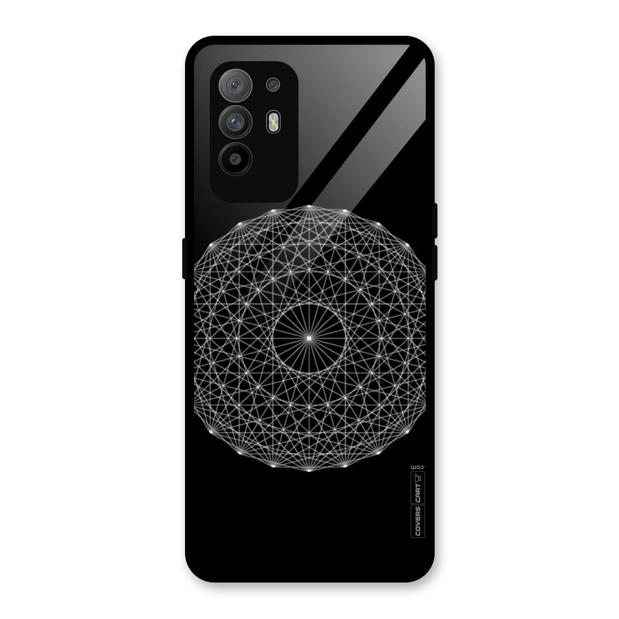 Black Clipart Glass Back Case for Oppo F19 Pro Plus 5G