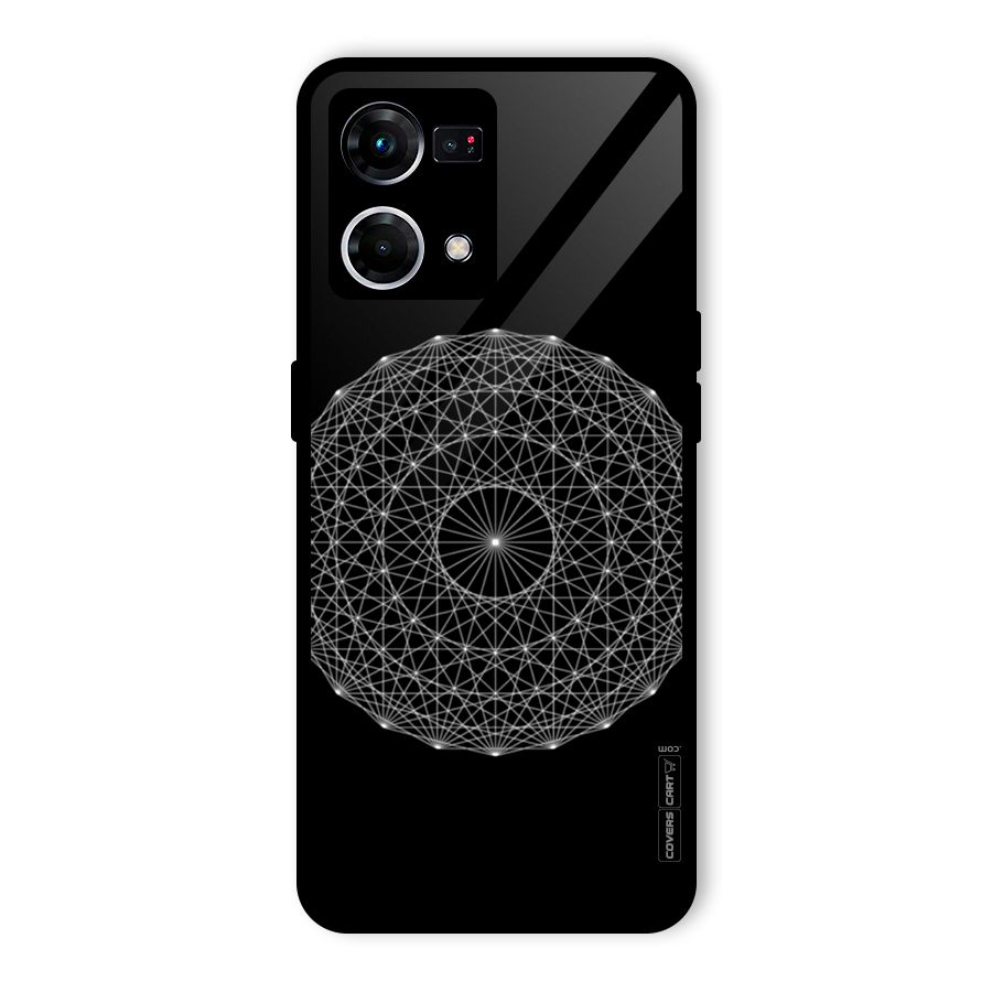 Black Clipart Glass Back Case for Oppo F21s Pro 4G