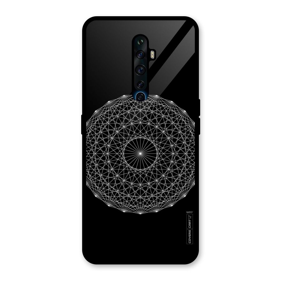 Black Clipart Glass Back Case for Oppo Reno2 F