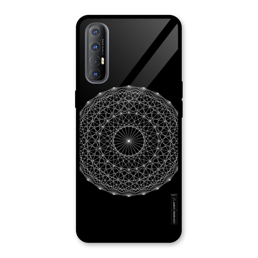 Black Clipart Glass Back Case for Oppo Reno3 Pro