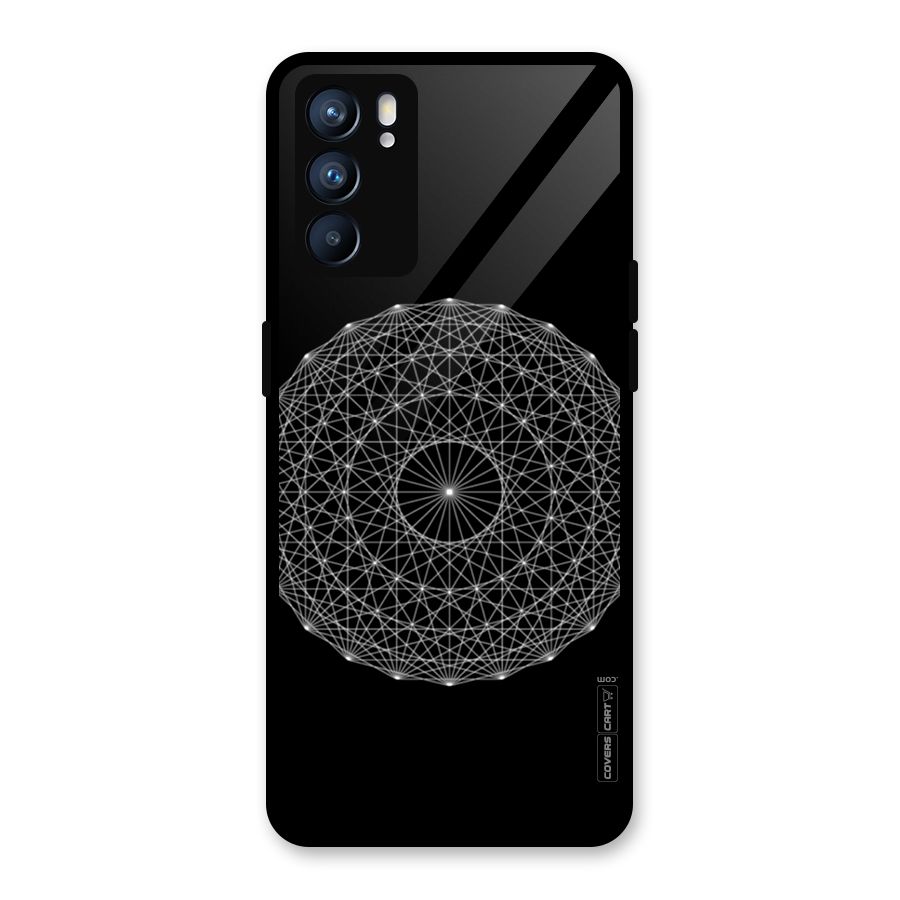 Black Clipart Glass Back Case for Oppo Reno6 5G
