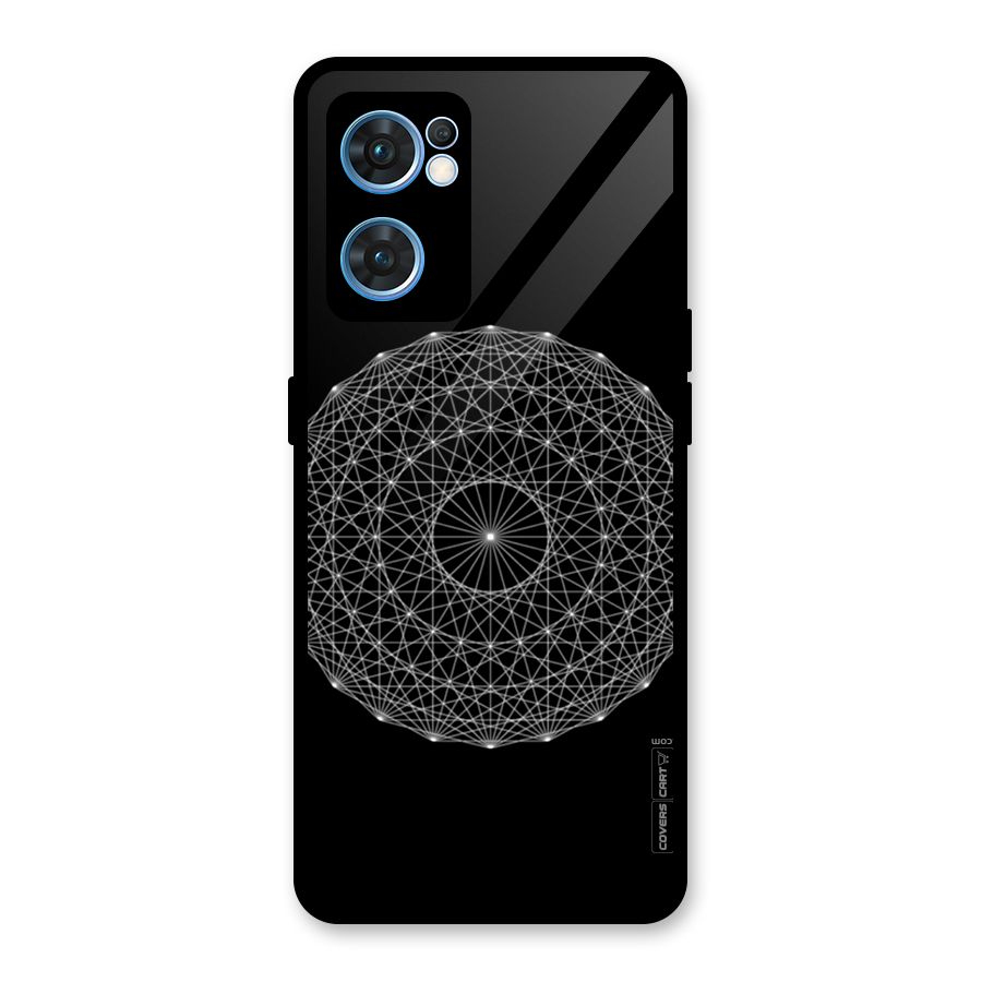 Black Clipart Glass Back Case for Oppo Reno7 5G