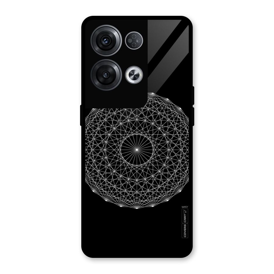 Black Clipart Glass Back Case for Oppo Reno8 Pro 5G