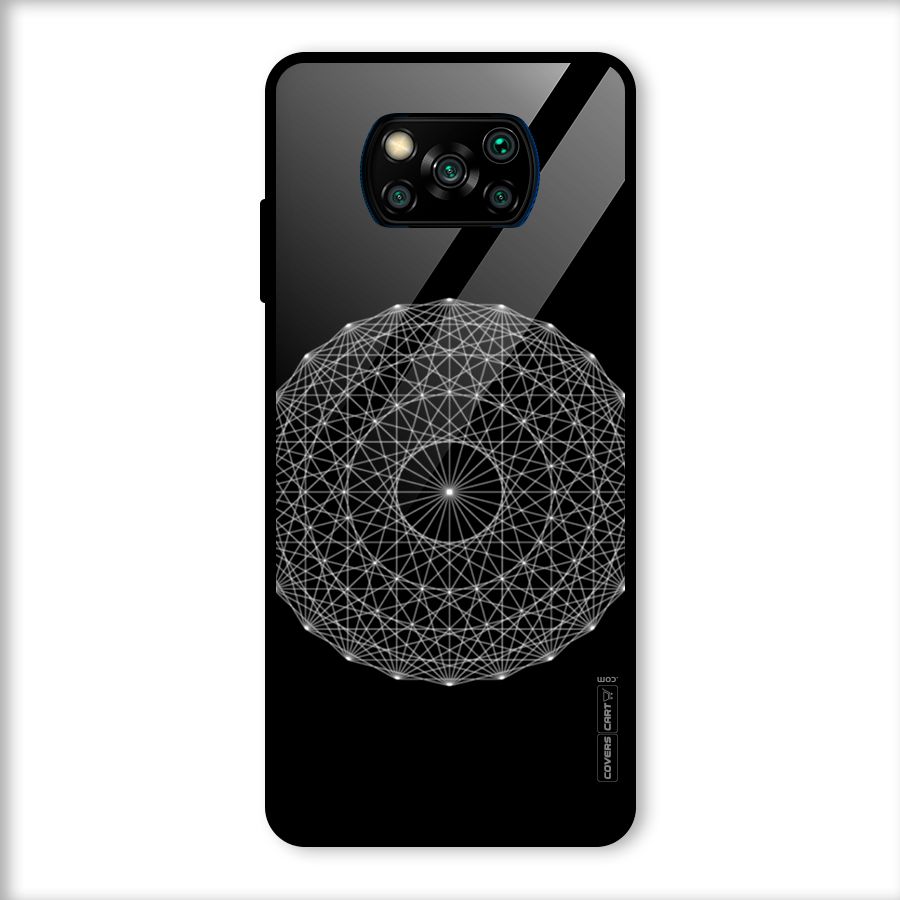 Black Clipart Glass Back Case for Poco X3