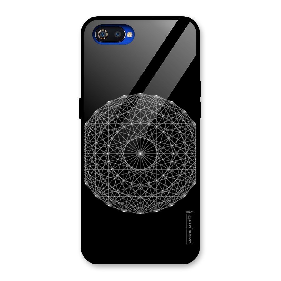 Black Clipart Glass Back Case for Realme C2