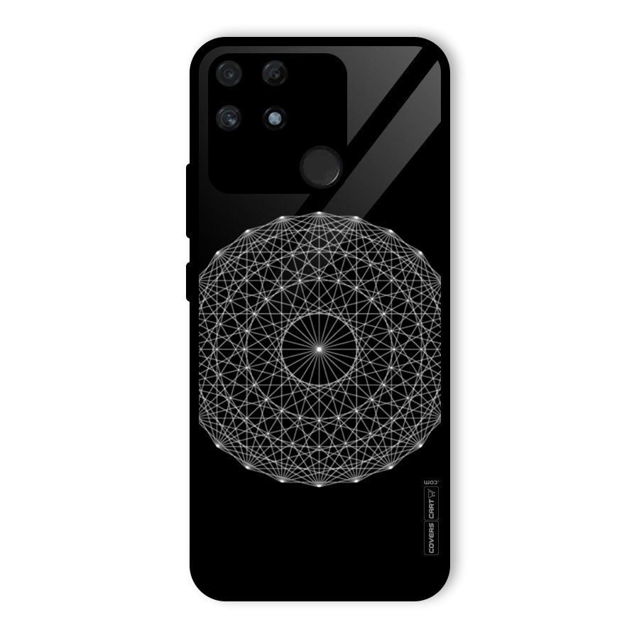 Black Clipart Glass Back Case for Realme Narzo 50A