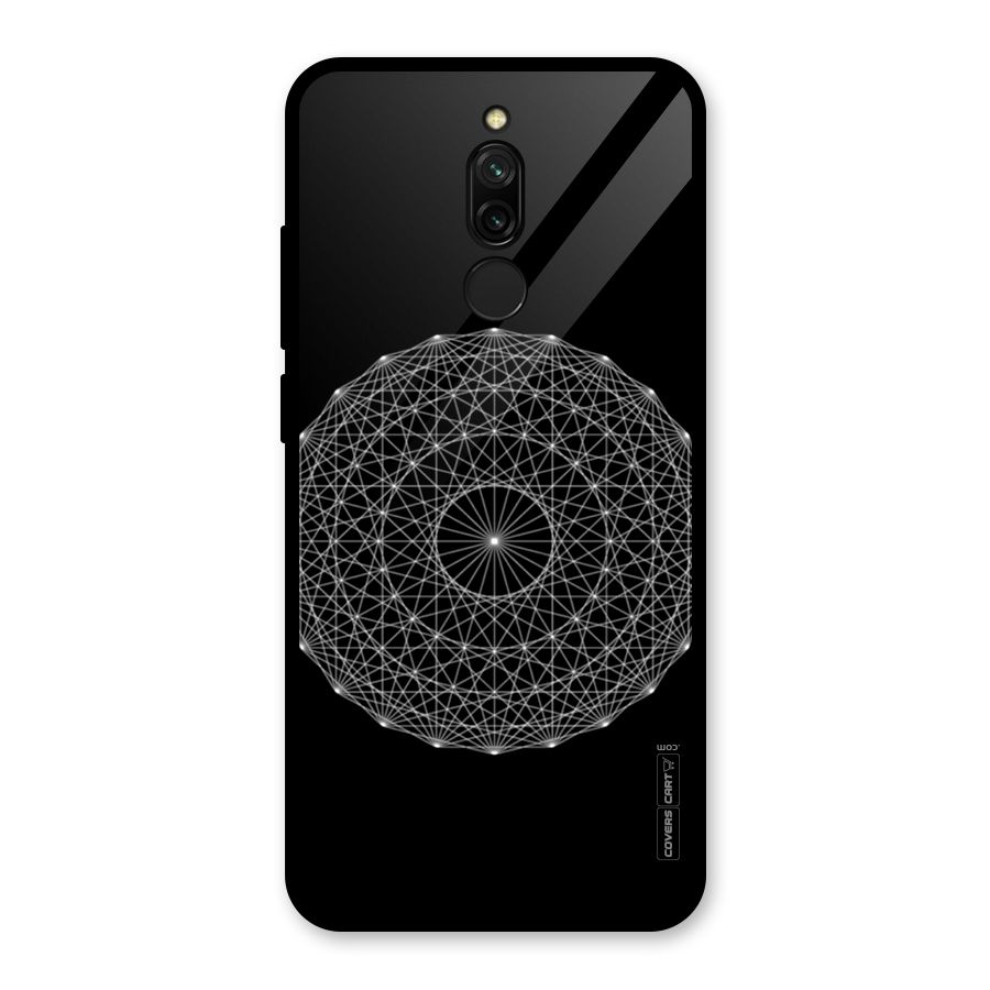 Black Clipart Glass Back Case for Redmi 8