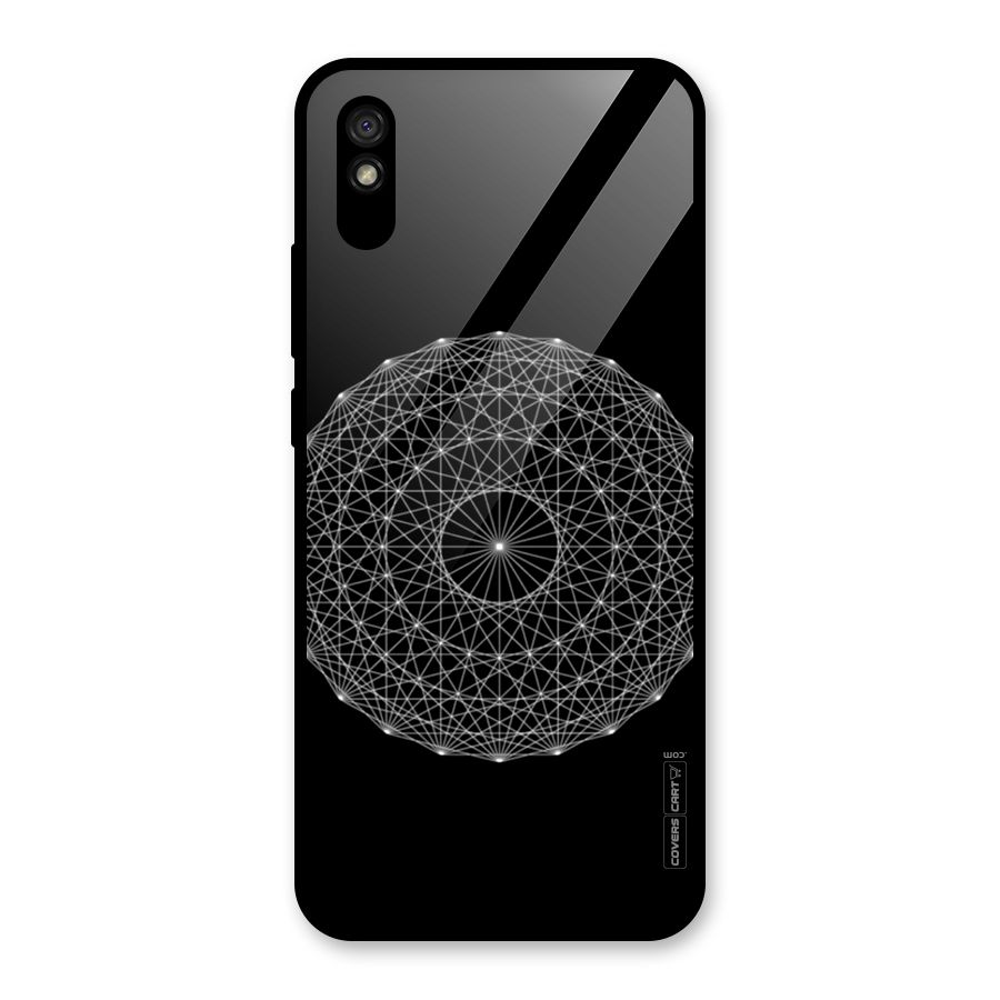 Black Clipart Glass Back Case for Redmi 9A