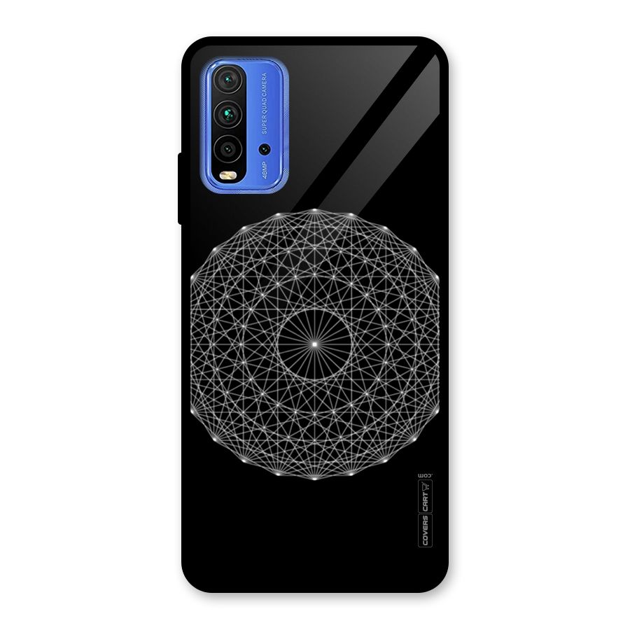 Black Clipart Glass Back Case for Redmi 9 Power