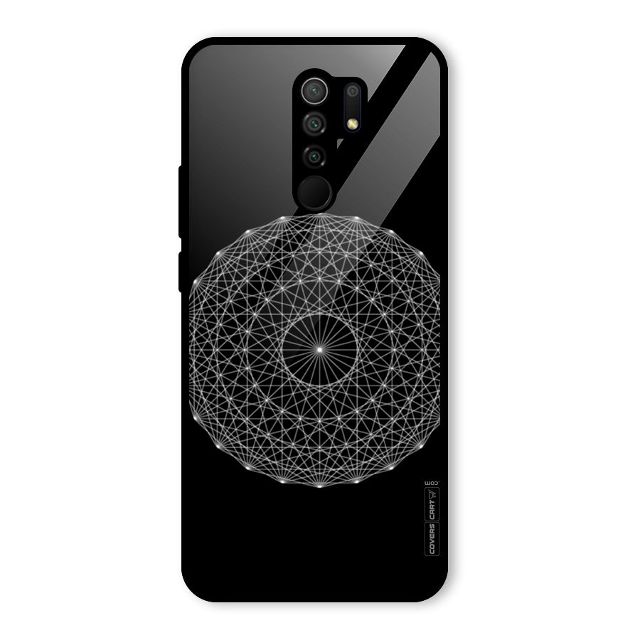 Black Clipart Glass Back Case for Redmi 9 Prime