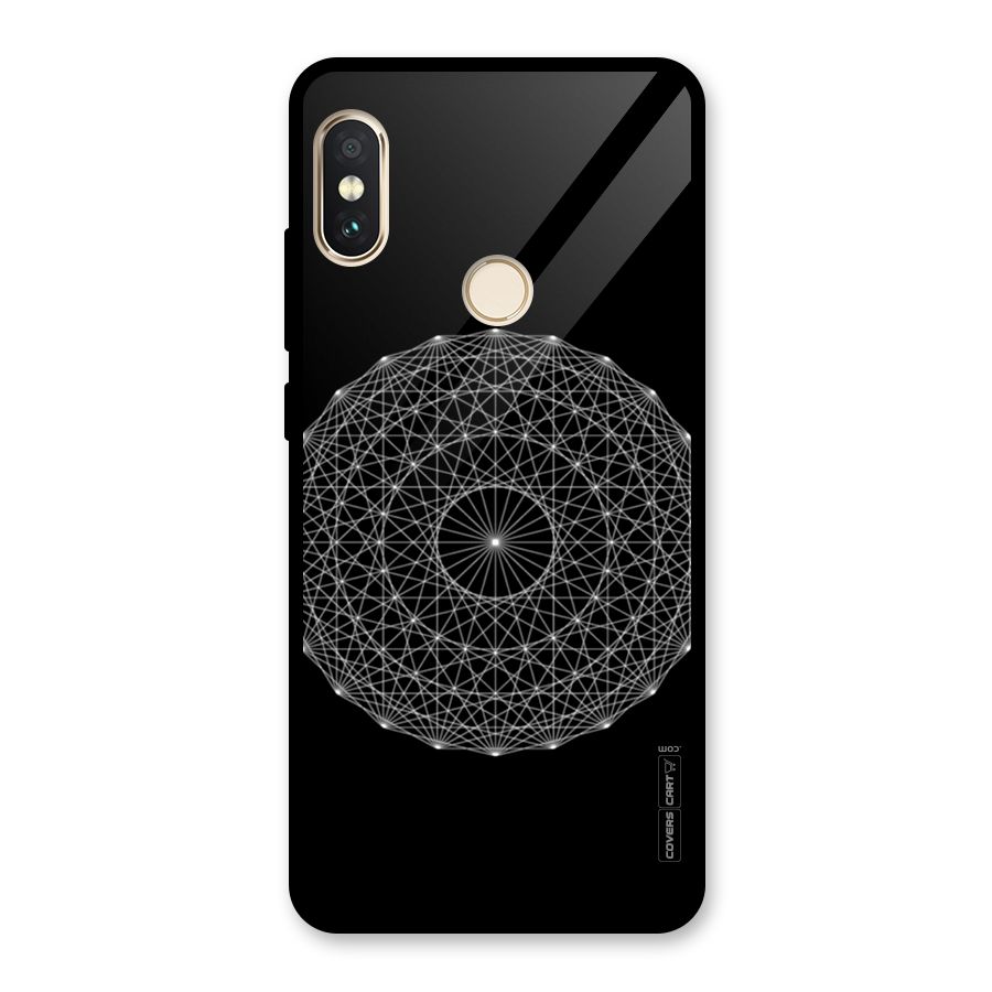 Black Clipart Glass Back Case for Redmi Note 5 Pro