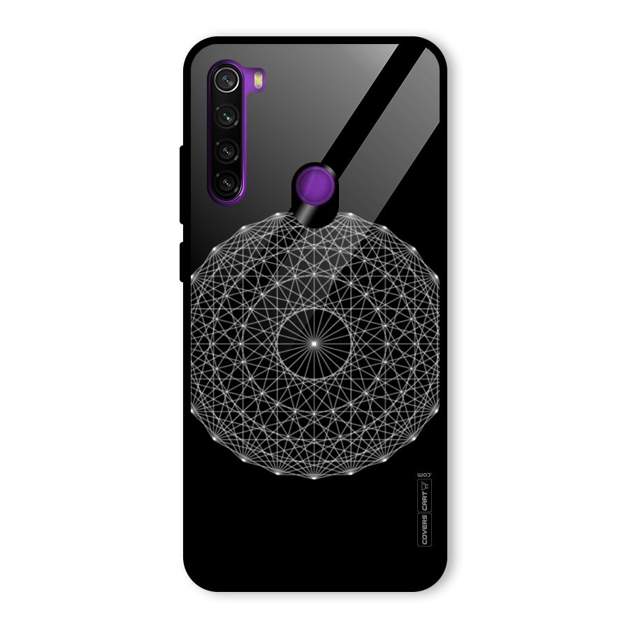 Black Clipart Glass Back Case for Redmi Note 8