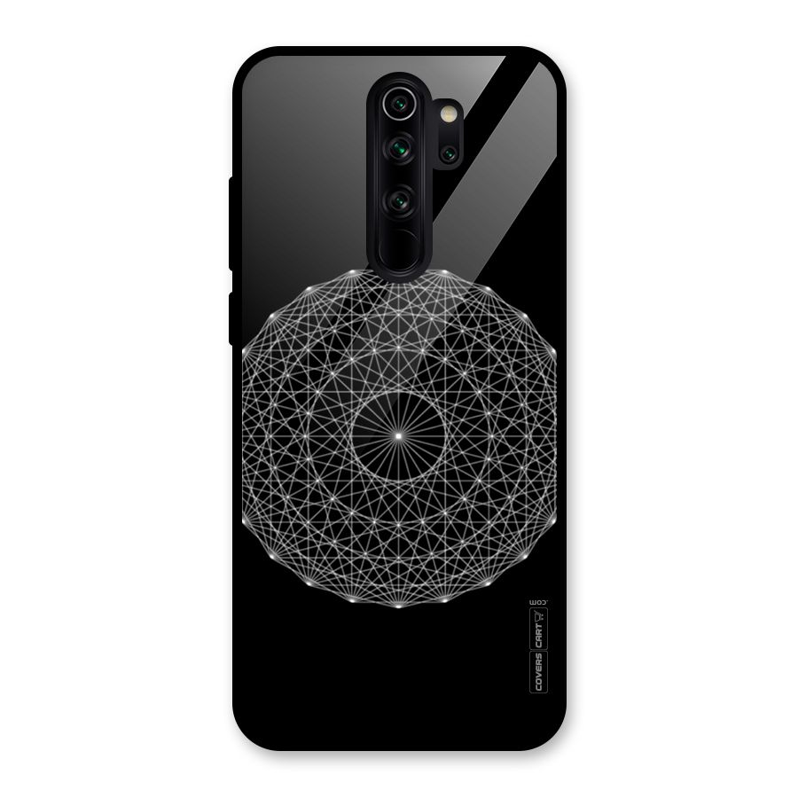 Black Clipart Glass Back Case for Redmi Note 8 Pro