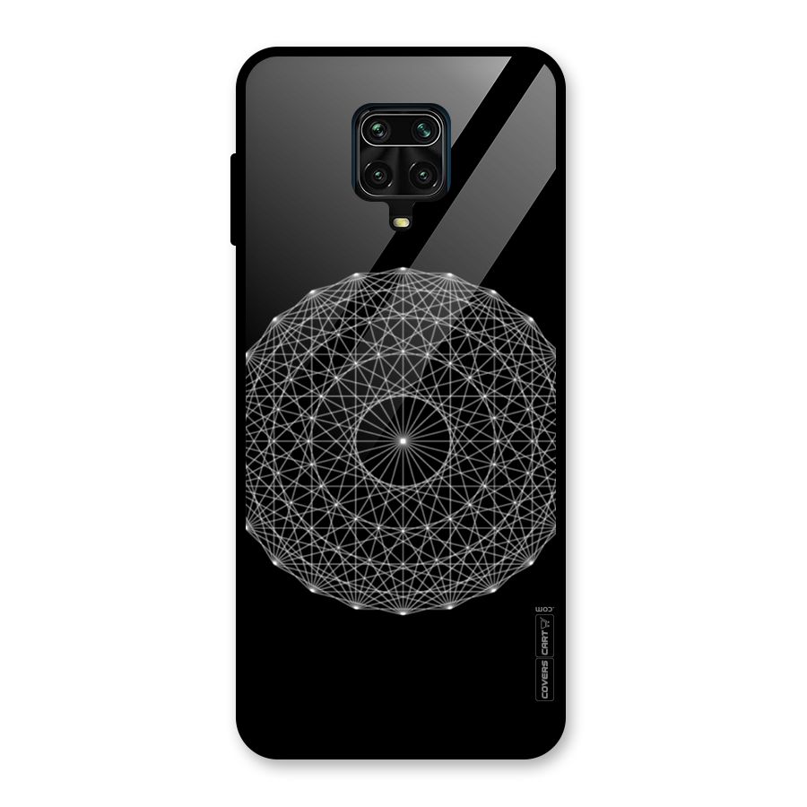Black Clipart Glass Back Case for Redmi Note 9 Pro