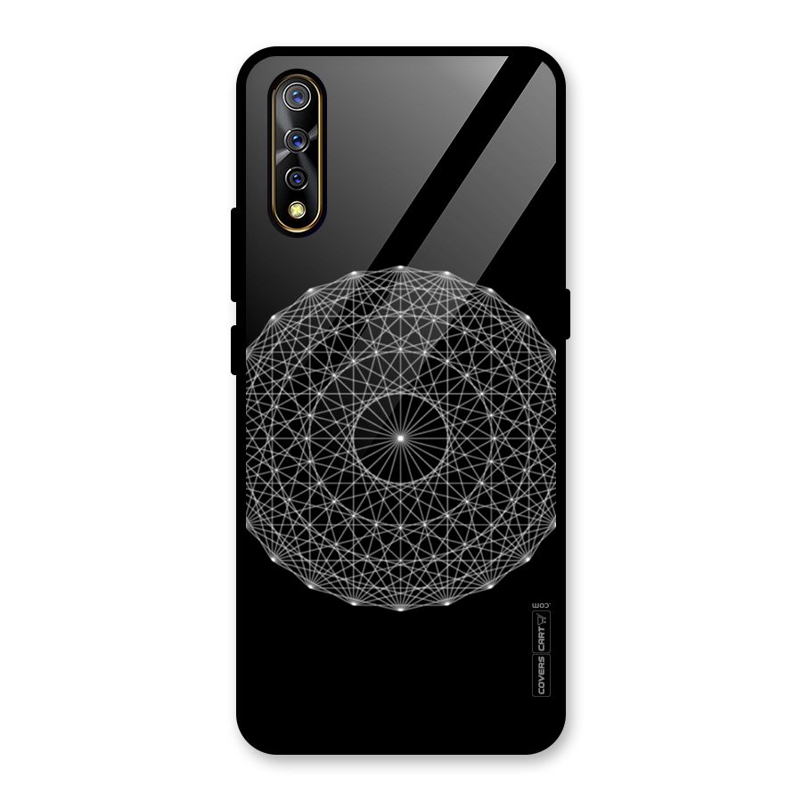 Black Clipart Glass Back Case for Vivo S1