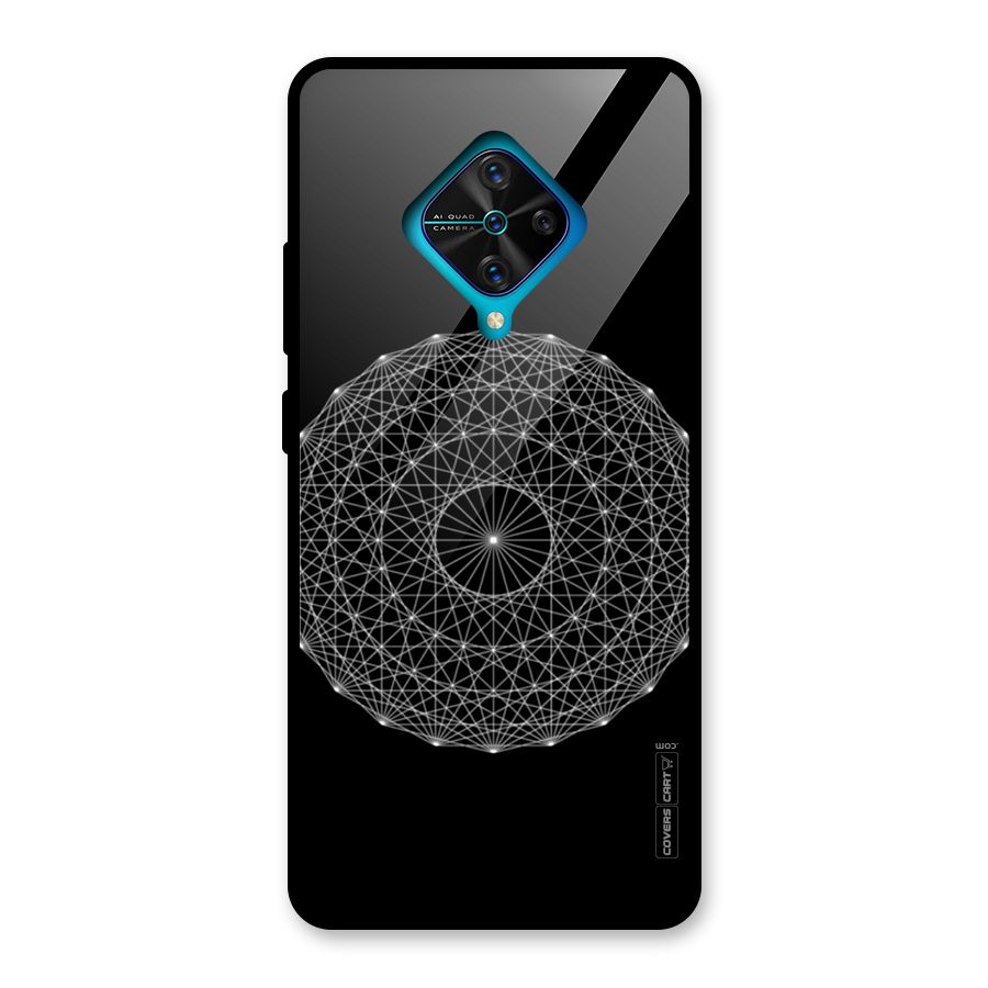 Black Clipart Glass Back Case for Vivo S1 Pro