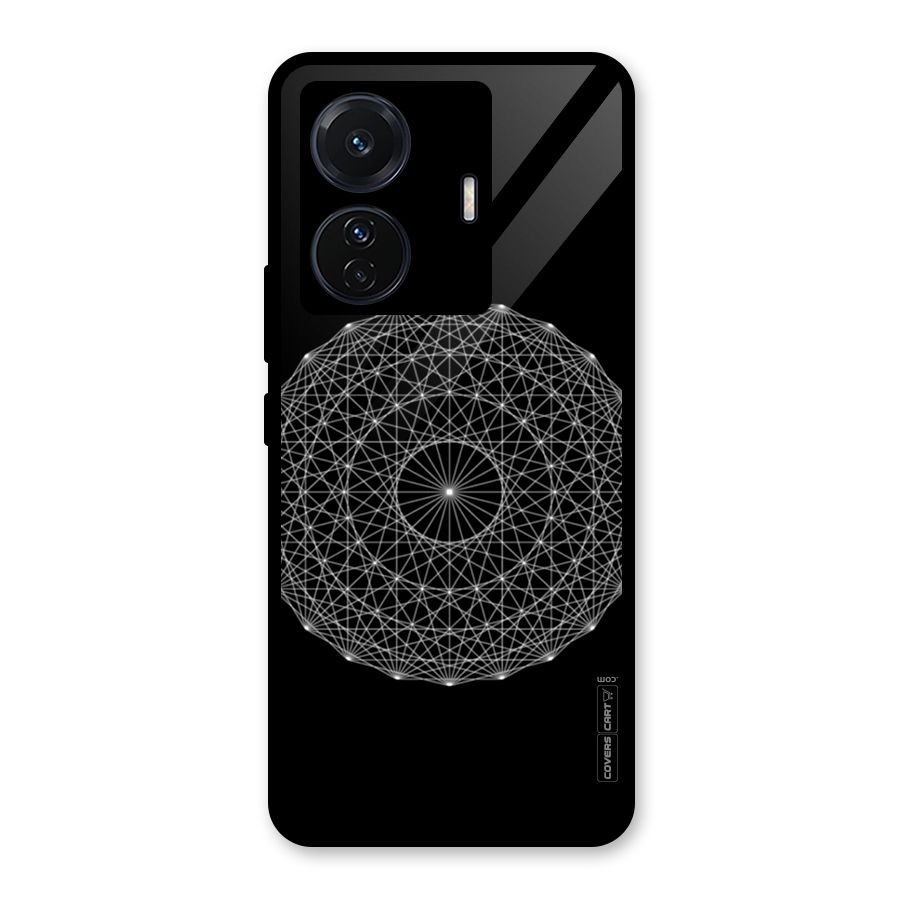Black Clipart Glass Back Case for Vivo T1 Pro
