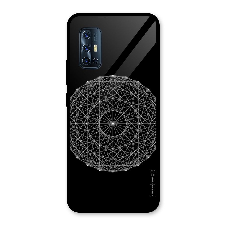 Black Clipart Glass Back Case for Vivo V17