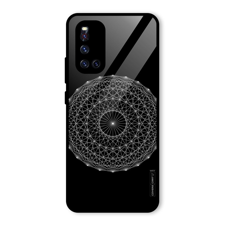 Black Clipart Glass Back Case for Vivo V19