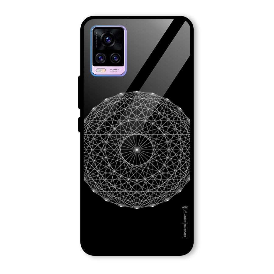 Black Clipart Glass Back Case for Vivo V20 Pro