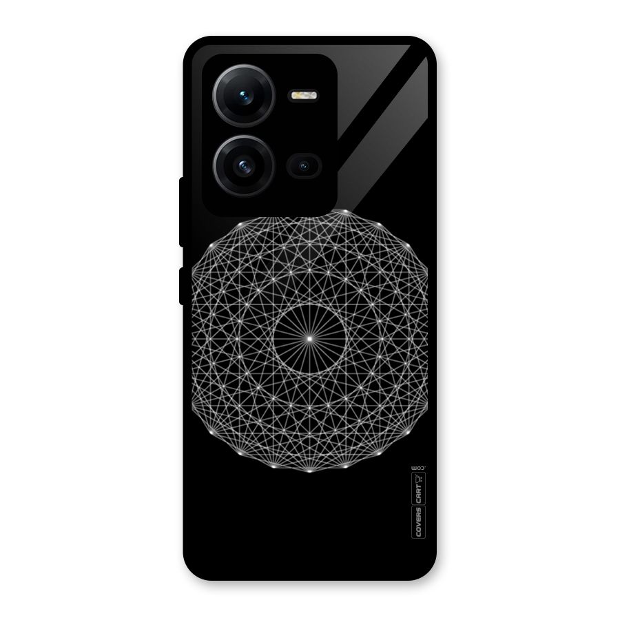 Black Clipart Glass Back Case for Vivo V25