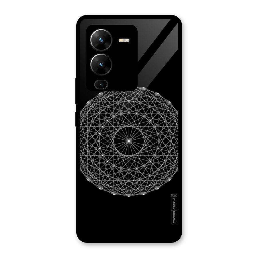 Black Clipart Glass Back Case for Vivo V25 Pro