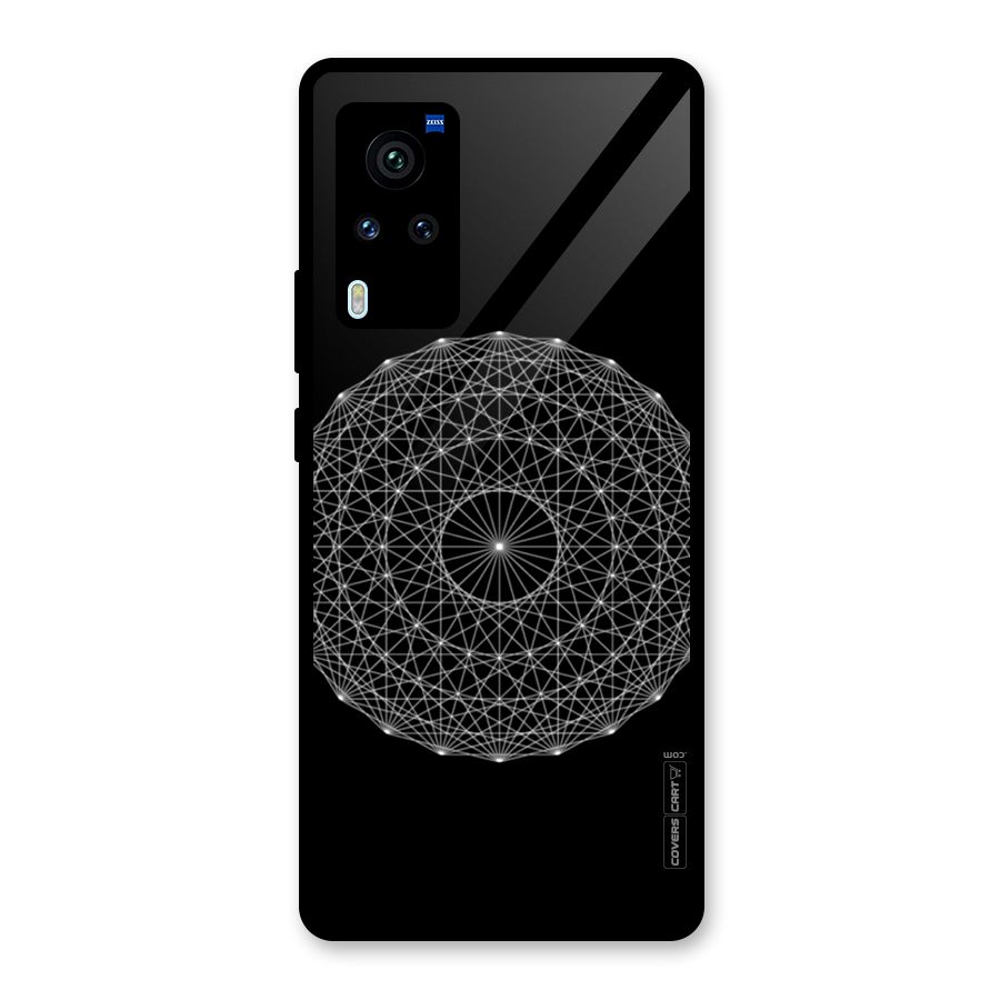 Black Clipart Glass Back Case for Vivo X60 Pro