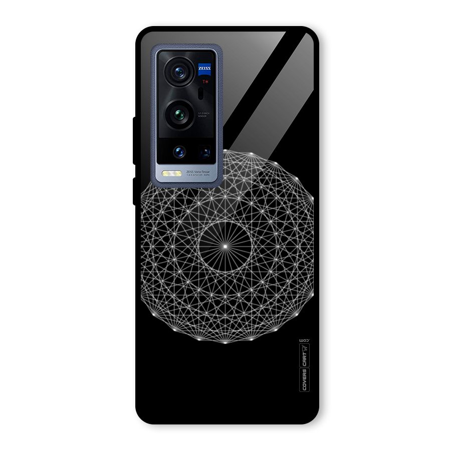 Black Clipart Glass Back Case for Vivo X60 Pro Plus
